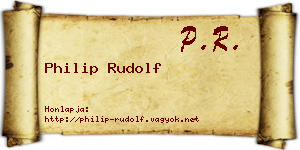 Philip Rudolf névjegykártya